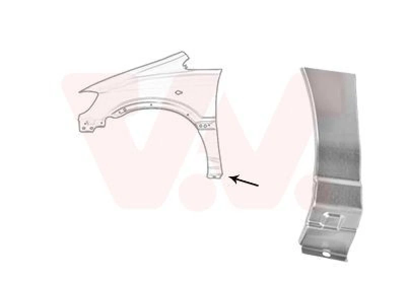 Image of VAN WEZEL Wing fender VAN WEZEL 3790155