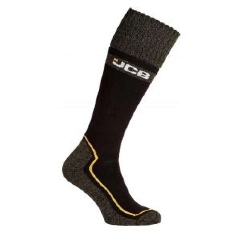 Image of JCB Pro Tech Welly Socks 1 Pair Black UK 6-8.5 JCBX000102