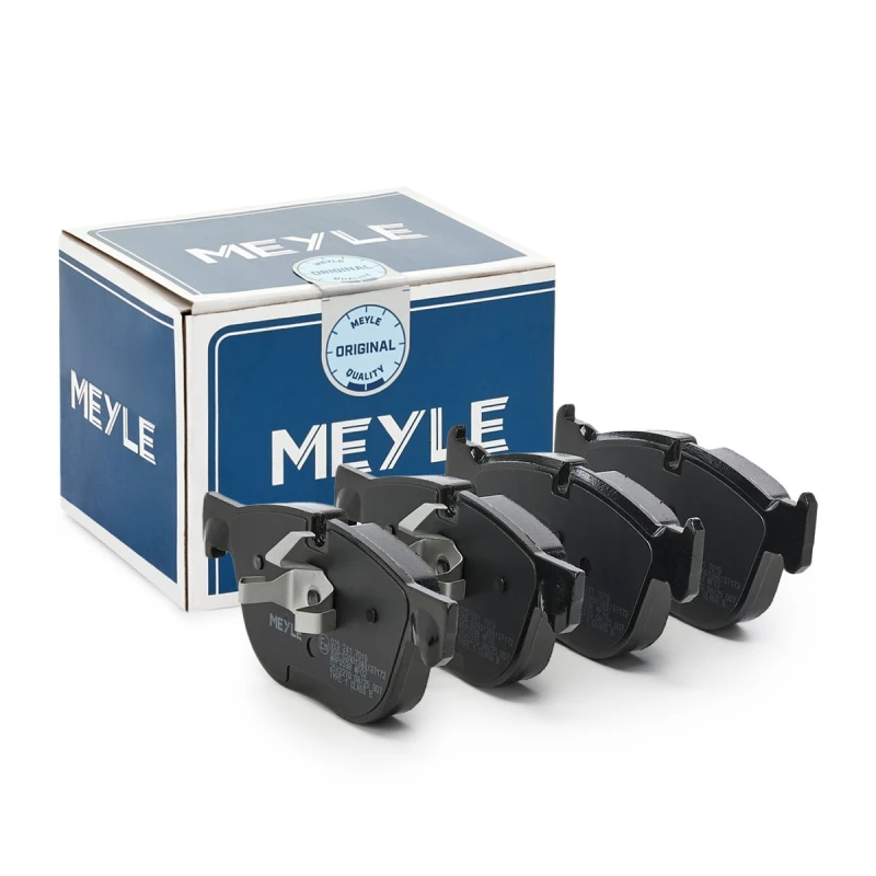 Image of MEYLE 025 241 7019 Brake pad set Front Axle, prepared for wear warning indicator, Original Quality, with anti-squeak plate Brake Pad Set,disc brake (