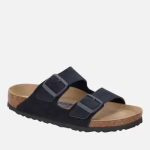 image of Birkenstock Mens Arizona Sfb Suede Double Strap Sandals - Midnight - EU 44/UK 9.5