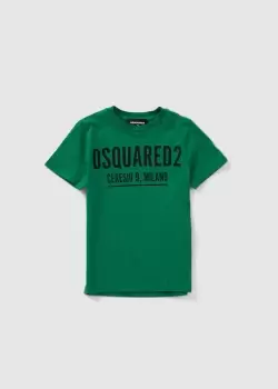 Image of Dsquared2 Kids Relax Ceresio T-Shirt In Green/Black