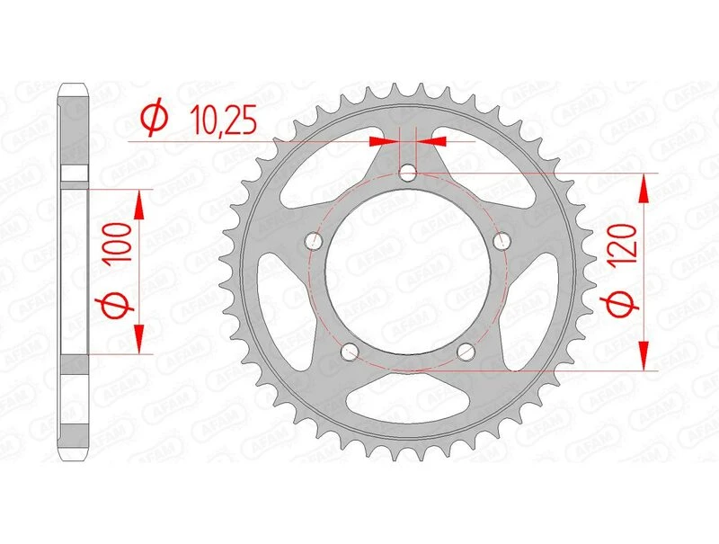 Image of AFAM Steel Standard Rear Sprocket 35802 - 525