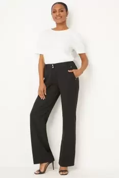 image of Black Smart Bootcut Trousers