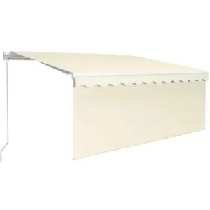 image of Manual Retractable Awning with Blind&LED 3x2.5m Cream vidaXL - Cream