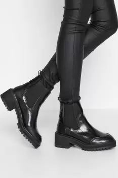 image of Chunky Chelsea Croc Heel Boot