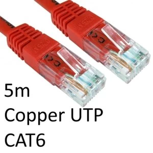Image of RJ45 (M) to RJ45 (M) CAT6 5m Red OEM Moulded Boot Copper UTP Network Cable