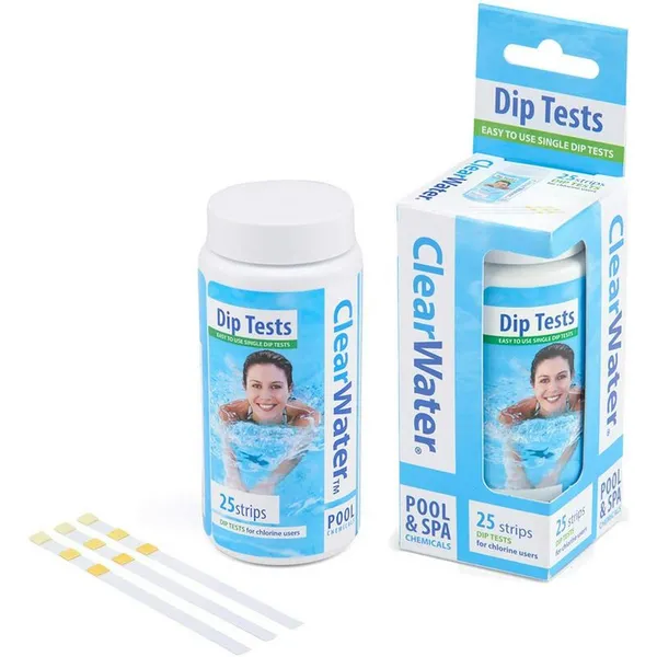 Samuel Alexander Clearwater CH0012 25 Dip Test Strips for Swimming Pool and Spa Treatment Blue