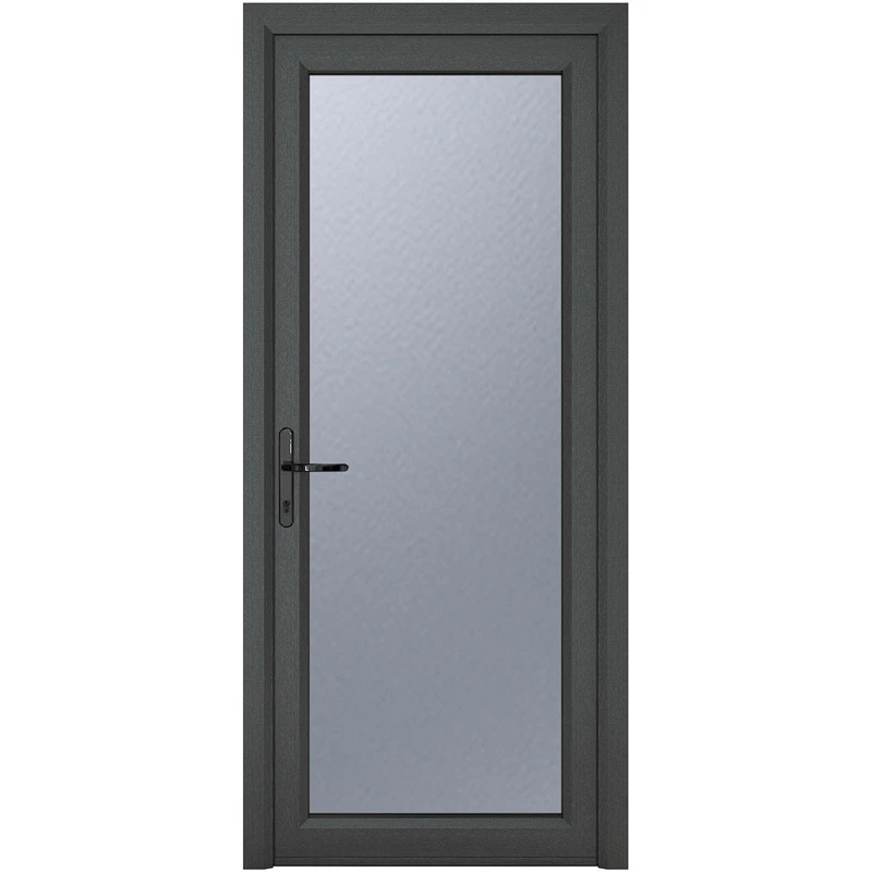 Image of Crystal Triple Glazed Single Door Full Glass Grey/White Rh 840 X 2090Mm Obscure, Grey 3RRHGW84209OBTG