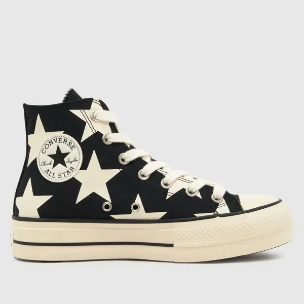 image of Converse all star lift hi new form trainers in white & black