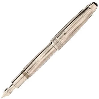 Image of Mont Blanc - Meisterstuck Geometry Solitaire Champagne Gold Legrand Fountain Pen - Fountain Pens - Beige