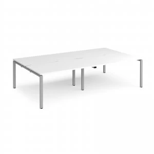 Image of Adapt II Double Back to Back Desk s 2800mm x 1600mm - Silver Frame whi