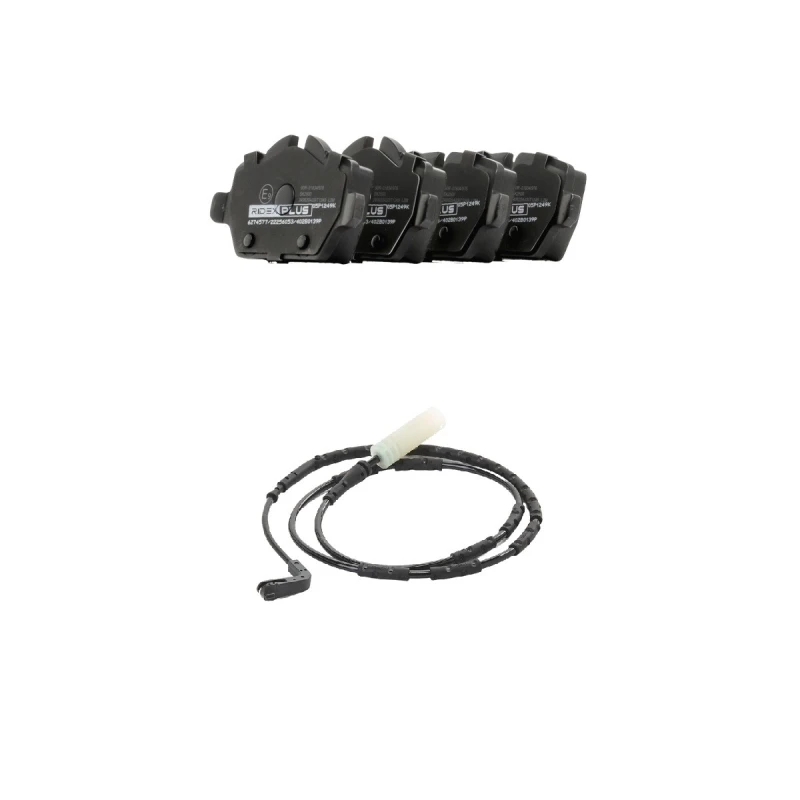 Image of RIDEX PLUS 402B1773P Brake pad set Rear Axle, incl. wear warning contact, with bolts/screws Brake Pad Set,disc brake (402)