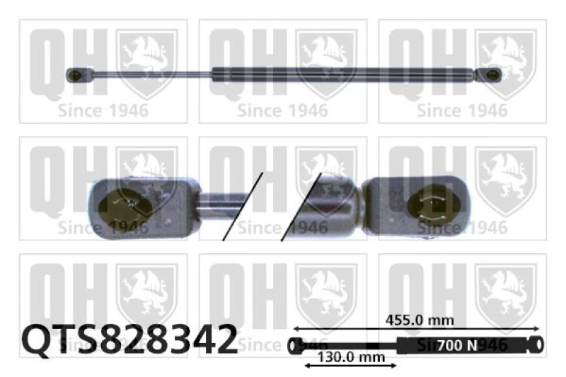 Image of QUINTON HAZELL Tailgate strut QUINTON HAZELL QTS828342