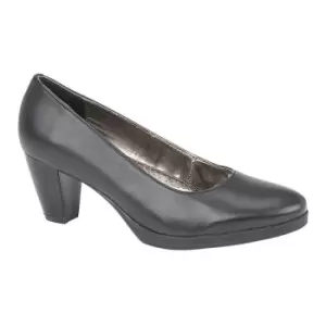 Image of Mod Comfys Womens/Ladies Plain Leather Heel Court Shoes (4 UK) (Black)
