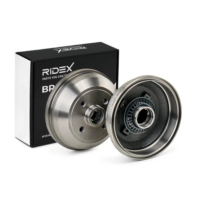 Image of RIDEX 123B0111 Brake Drum Rear Axle, 228mm, with ABS sensor ring Brake Drum (123)