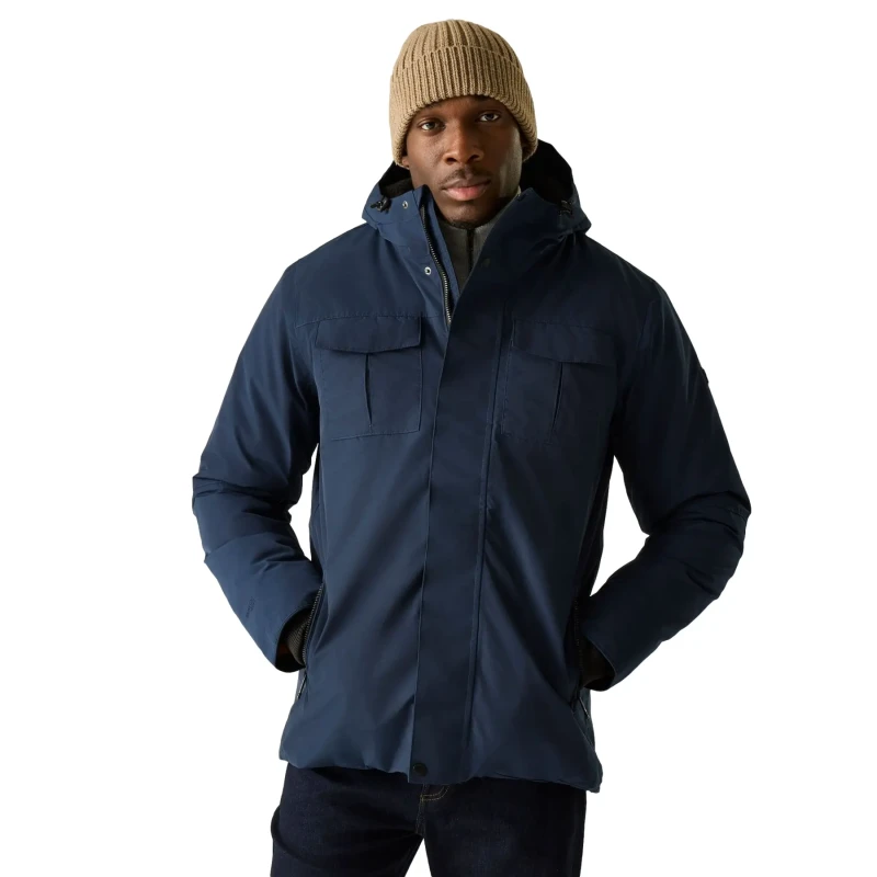 Image of Regatta Regatta Men Eamont Waterproof Breathable Insulated Jacket in Dark Navy Size: large Dark Navy L Male 5063516097792