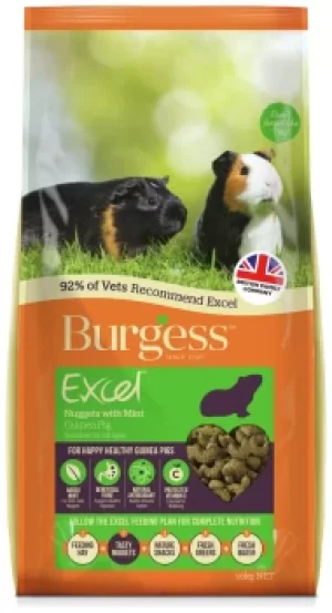 Excel Burgess Adult Guinea Pig Nuggets with Mint Guinea Pig Food 10kg