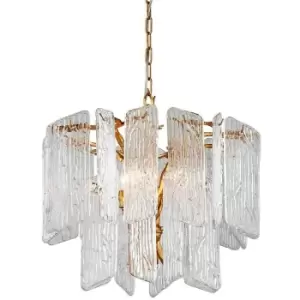 Piemonte 4 Light Chandelier Royal Gold, Glass