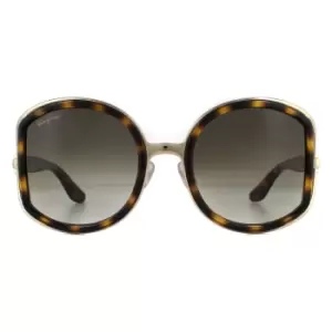 Image of Round Dark Tortoise Brown Gradient SF719S Sunglasses