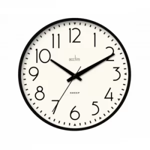 Acctim Earl Black Wall Clock, Black