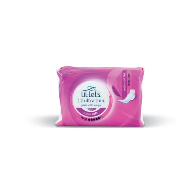 Image of Lil-Lets Lil-Lets Supersoft Sanitary Pads Long Ultra with Wings x12 (Pack of 24) 94LSPLO-CH 94LSPLO-CH