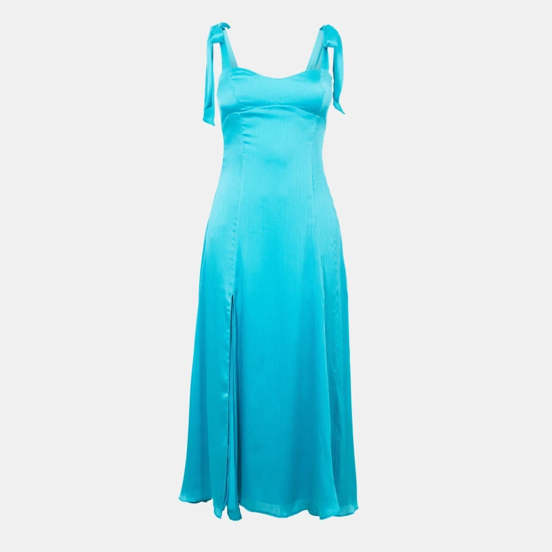 Image of Jack Wills Shoulder Tie Midi Dress - Blue Blue 6