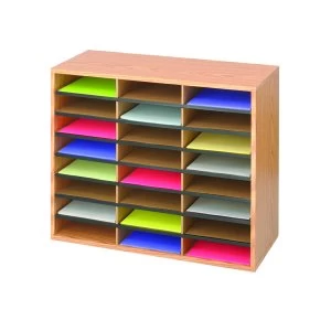 Image of Safco Oak 24 Compartment Literature Organiser 9402MO