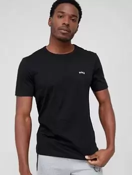 Image of BOSS Tee Curved T-Shirt - Black, Size 2XL, Men