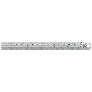 image of Linex 15cm Stainless Steel ImperialMetric Ruler with Conversion Table