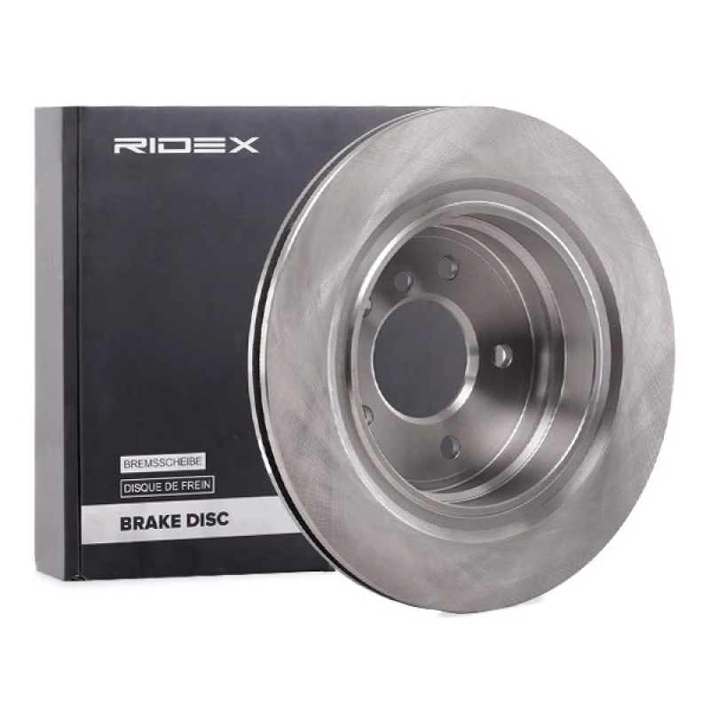 Image of RIDEX 82B1074 Brake disc Rear Axle Right, Vented, Cast Iron, Uncoated, Untreated, without bolts/screws Cast Iron Brake Disc (82)