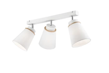 Image of Agustino Spotlight Bar, Fabric Shade, White , 3x E27