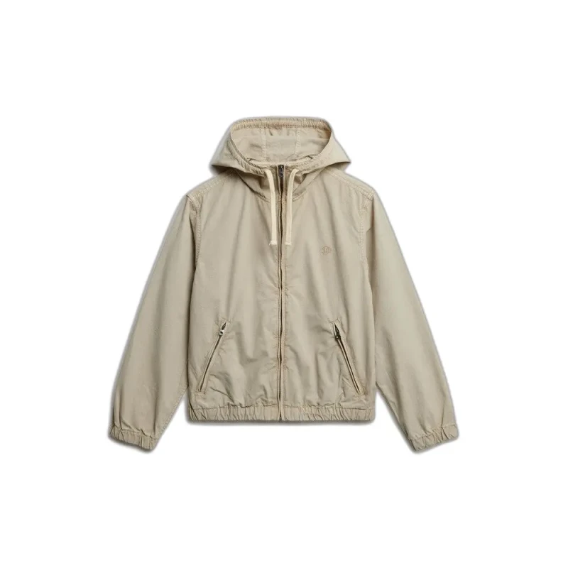 Image of Superdry Womens washed twill hoodie Superdry Beige Female XS
