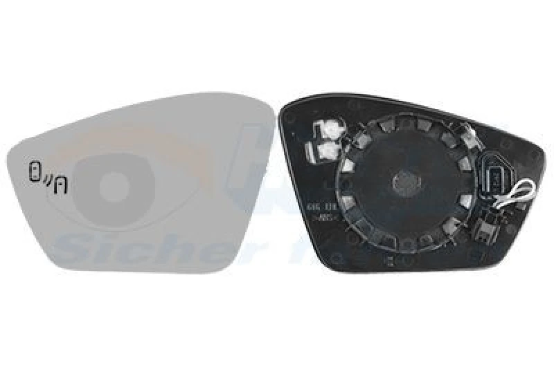Image of VAN WEZEL Wing mirror glass VAN WEZEL 7638835