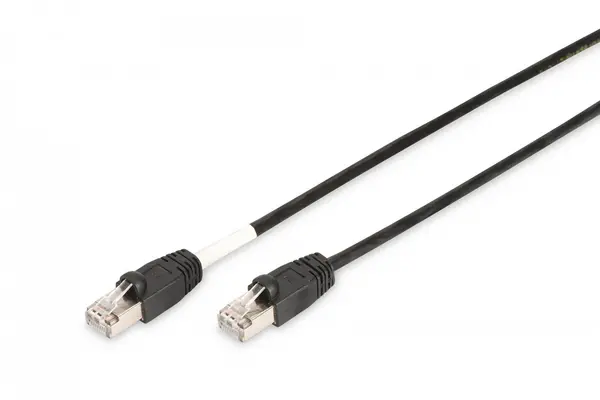 Image of DIGITUS (DK-1644-100/BL-OD) CAT 6 S-FTP outdoor patch cord, Cu, PE AWG 27/7, length 10 m, Black sheath color