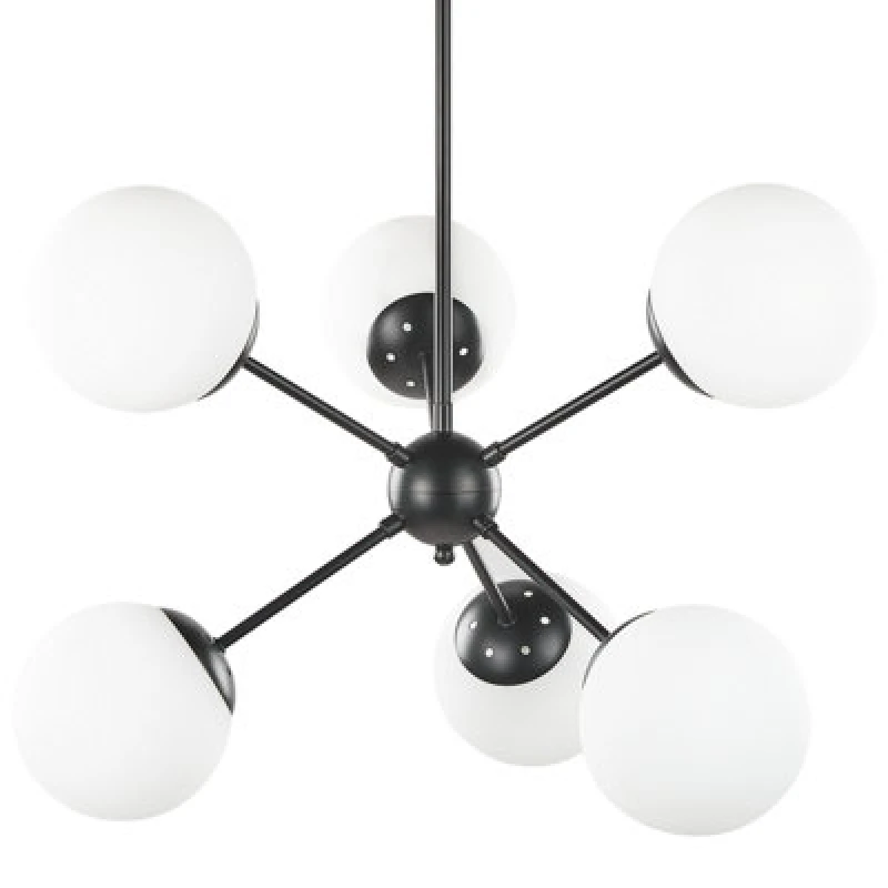 Image of Beliani Ceiling Lamp Adawro Metal Black/ White