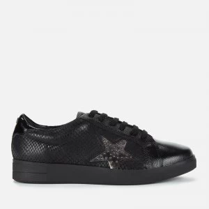 image of Dune Womens Edris S Leather Cupsole Trainers - Black - UK 4