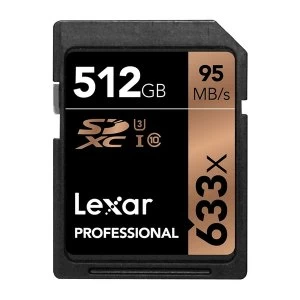 Image of Lexar Professional 633X 512GB SDXC Memory Card