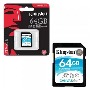 Image of Kingston Canvas Go 64GB SDXC Memory Card