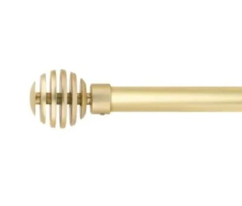 Image of New Edge Blinds 16-19mm Geneva Extendable Eyelet Metal Curtain Pole Set in Gold Size: 160cm Gold Unisex 160 cm