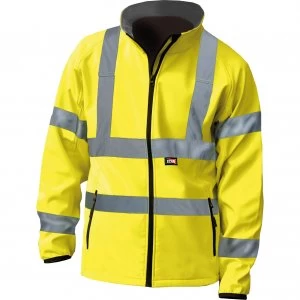 image of Scan Hi Vis Soft Shell Jacket Yellow 2XL