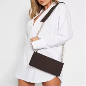 Image of I Saw It First Faux Suede Rectangular Thick Strap Bag - Brown