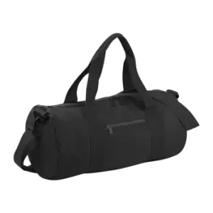 Image of Bagbase Plain Varsity Barrel / Duffle Bag (20 Litres) (Pack of 2) (One Size) (Black)