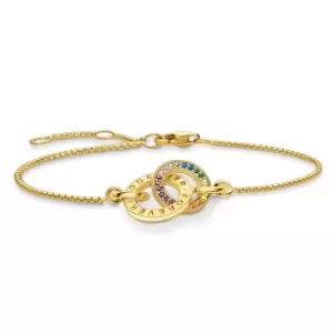 Image of THOMAS SABO Gold Plated Rainbow Together Forever Bracelet
