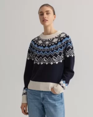 image of GANT Fair Isle Crew Neck Sweater