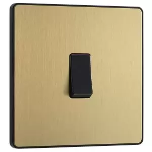 BG Evolve Brushed Brass 20A 16Ax Single Light Switch - 2 Way - main image