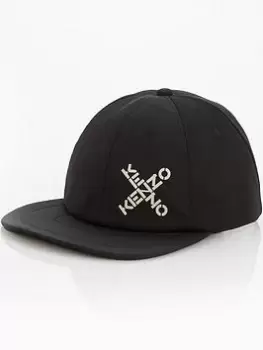 image of Kenzo Mens X Logo Baseball Cap - Black