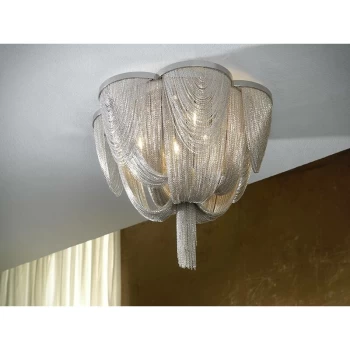 image of Schuller Minerva - 6 Light Flush Ceiling Light Nickel, G9