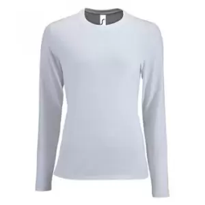Image of SOLS Womens/Ladies Imperial Long Sleeve T-Shirt (L) (White)