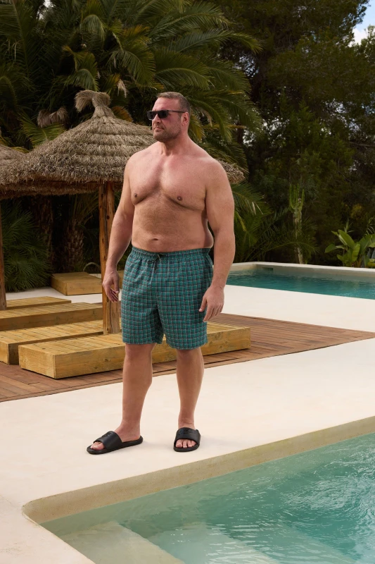 Image of BadRhino BadRhino Men Tartan Swim Shorts in Green Size: X-Large Green 1XL Male 5063111987351