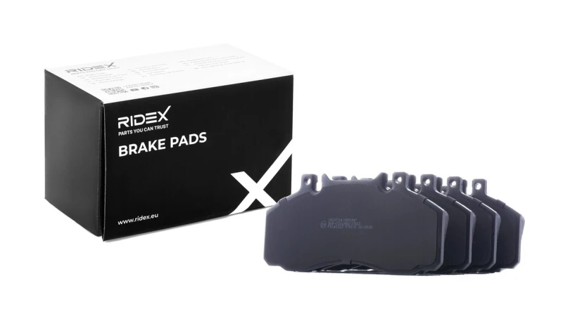 Image of RIDEX 402B0822 Brake pad set Rear Axle, prepared for wear warning indicator Low-Metallic Brake Pad Set,disc brake (402)